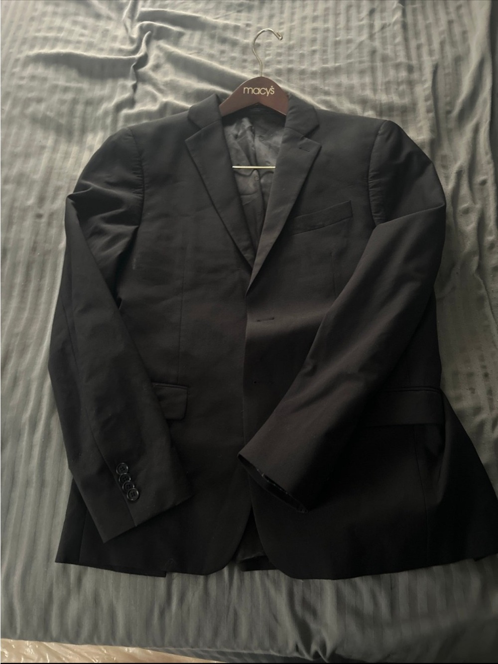 John Varvatos Suit Jacket Mens Size 40 rBlack Wool Single Needle Delancy